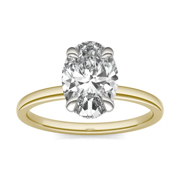 Oval Custom Hidden Halo Classic Engagement Ring Setting